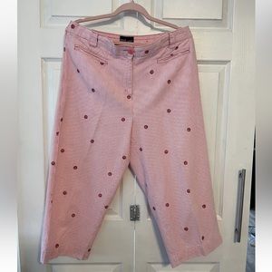 basic editions classic fit Embroidered  capri pants Size Large (14)